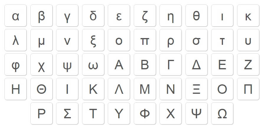 Greek Alphabet Letters ✂️ Copy and Paste